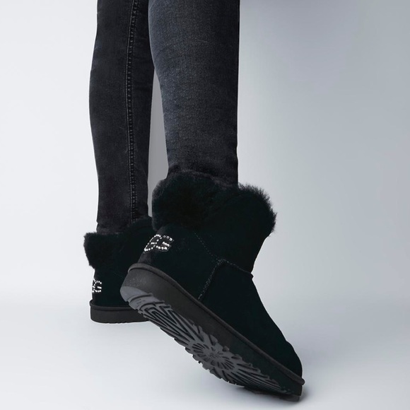 UGG Classic Bling Mini Boot in Black - Picture 2 of 11